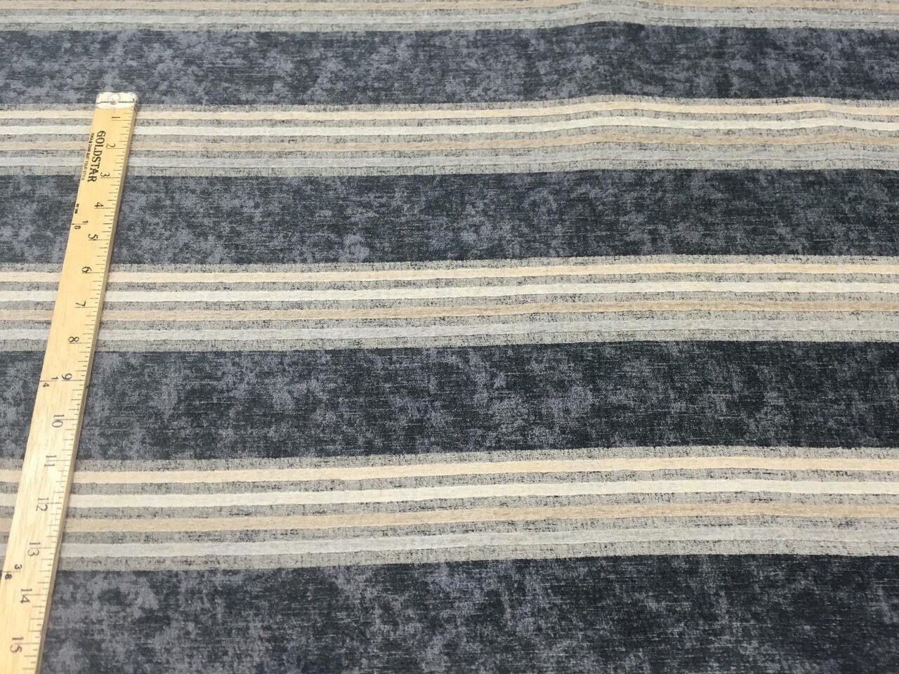 1 Yard Upholstery Chenille Fabric Modern Moondance Stripe Licorice Blue 45% Polyester 38% Viscose 17% Cotton 54 Inch Width